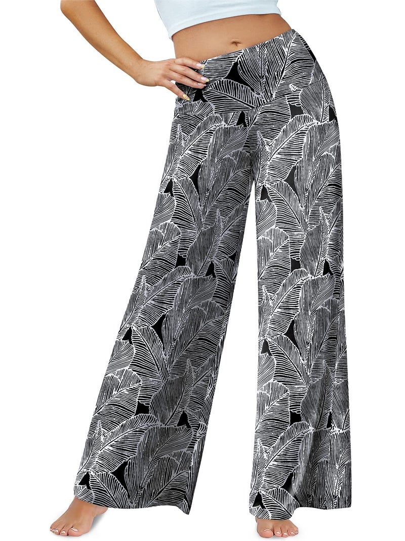 Arolina Women's Stretchy Wide Leg Palazzo Lounge Pants Casual Comfy High Waist Palazzo Pants - Image 2